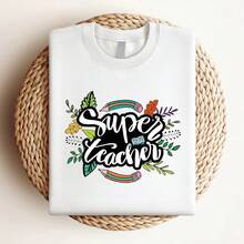 180g pure Cotton Teacher Shirt, Teacher Gift, Teacher appreciation, Gift for teacher, Funny teacher shirt, Back to school shirt, School Shirt, Teacher Tee Comfortable women Top For Everyday Wear Stretched Casual Breathable Women Top Graphic Tees female Stylish Soft - Blanco - Ver 3