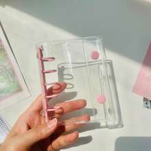1pc A5/A6/A7/A8/M5 Transparent Pink Portable Loose Leaf Binder, Girly Pink Transparent Sticker Book Loose Leaf Binder, Seal Book, Sticker Backing, Stamp Album, Pocket Book, 3D Stickers, Sticker Book, Photo Storage Bag, Book Cover, Trading Card Box, Can Be Used As Photo Album, Budget Planner, Diary, Notebook, Office Supplies,Card Holder - Multicolor - View 18