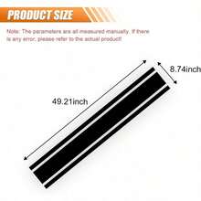 49"X 8.7" Car Hood Stripe Sticker Decal Vinyl Auto Racing Body Side Stripe Decal Fenders Roofs Tailgates Modified Exterior Decoration Universal For Car SUV Truck White - Black - View 2