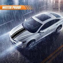 49"X 8.7" Car Hood Stripe Sticker Decal Vinyl Auto Racing Body Side Stripe Decal Fenders Roofs Tailgates Modified Exterior Decoration Universal For Car SUV Truck White - Black - View 3