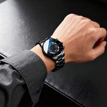 5件套：时尚商务石英表、皮革钱包、钥匙扣、钢笔、太阳镜、男士礼品套装