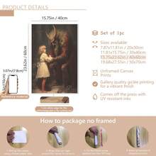 1 pièce Impression sur canevas de Krampus, décoration murale de Noël effrayante, convient pour la décoration de la maison, de la chambre, du salon, de la salle de bain, décoration murale, décorations de Noël pour la maison, avec option de cadre mural