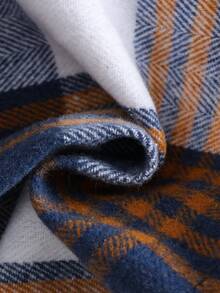 3pcs Baby Boy Plaid Vest + Hoodie Casual Outfit, Including Hooded Thermal Lined Zip-Up Jacket, Paired With Crew Neck Sweatshirt And Pants, Retro Korean Style Casual Set, Suitable For Autumn/Winter Outdoor Wear - Multicolor - View 10