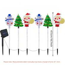 1 Set 6 Stück Solar Weihnachtsgarten Beleuchtung, Solar Weihnachtsmann, Schneemann und Weihnachtsbaum, 8 Beleuchtungsmodi, geeignet für Weihnachtswege, Garten, Rasen, Winterfeiertage, Weihnachtsdekoration
