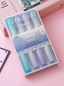 4pcs Soft Tip Fluorescent Highlighter Pens, Large Capacity Marker Pens, Highlighting, DIY Drawing, Marker Pens