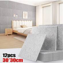 12x Acoustic Wall Panel Tiles Studio Sound Proofing Insulation Self Adhesive Pad - Light Grey - View 8
