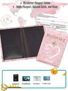 Customized Name Mini Passport Holder, Butterfly Love Pattern,Travel Document Organizer And Card Holder,Passport Wallet Women Men Rfid Vintage Business Passport Covers Holder Portable Multi-Function Id Bank Card