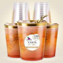 Berry Bloom Vasos Reutilizables con Borde Dorado Paquete Con Piezas, Copas Elegantes para Fiestas, Bodas, Postre, Cócteles, Vino (10 ONZAS) - 9 ONZAS - Ver 5