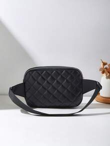 Borsa a vita/petto/a farfalla minimalista casual da donna per uso all'aperto, viaggi, shopping, pendolarismo, sport, borsa per fotocamera, borsa a tracolla, clutch, portamonete, custodia per telefono, con cinghia regolabile, design a grido, regalo personalizzato, portamonete per cosmetici, portachiavi, borsa per rossetto - nero - Visualizzare 6