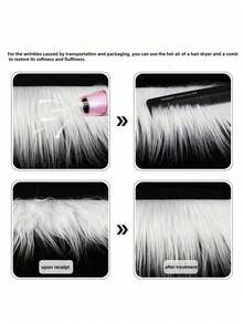 Tira de tela de piel de felpa artificial - Pelo rizado recortado previamente para barbas de gnomos, disfraces de cosplay y decoraciones, para decorar el dobladillo de faldas, material de ribete de piel artificial