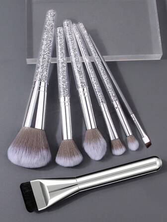 2/5/7件套高品质化妆刷套装 - 钻石柄多功能刷 + 平头粉底刷 + 斜角眼线刷，便携旅行化妆工具，化妆刷套装，化妆刷组合，化妆刷套装，全套化妆刷，化妆刷套装，全套化妆工具，化妆刷套装，化妆刷套装，化妆礼盒套装