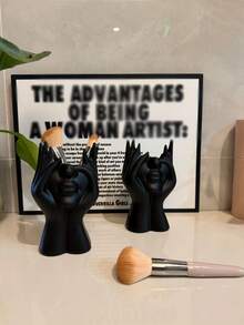 1个真人脸造型装饰收纳盒，笔筒/化妆刷筒，PP塑料人脸雕塑花瓶，干花艺术花瓶，室内/室外装饰 - 彩色 - 查看 10