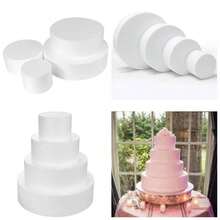 4 Tiers Foam Cake Dummies 4 6 8 10 White Dummy Cakes Styrofoam Sets, 12 Inch Tall Cake, Dummy Cake Wedding Cake Supplies Decorating Birthday Wedding Display