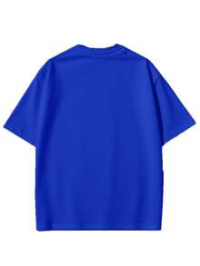 Melrose Avenue Los Angeles Crop T-Shirt Urban Streetwear Script Logo Back Print Casual Summer Lightweight Top Boxy Style Hip Hop Fashion Downtown Culture-Unisex Comfortable Retro Cotton T-Shirt-L91 - Màu xanh lam - Xem 2