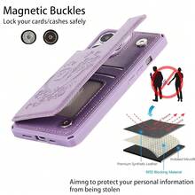 For IPhone 13 Pro Max Case With Card Holder, Wallet Case For Women Men,Phone Case For IPhone 13 Pro Max Case With Stand And Strap,Leather Shockproof Protective Cover- Purple{"Color_name":"E-Purple"} - 多色26 - 查看 5