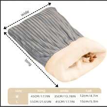 1pc Winter Warm Semi-Enclosed Pet Bed, Tunnel Design For Cats & Dogs, Thick Sleeping Mat, Japanese Minimalist Style, Suitable For Various Pets