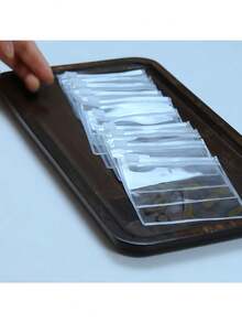 Bolsas con cierre de cremallera reutilizables y transparentes - Bolsas de almacenamiento de plástico portátiles para joyas, cosméticos, artículos de oficina y artículos pequeños, superficie pulida, forma rectangular, cierre con cremallera, almacenamiento de joyas, rollos de joyas - Multicolor - Ver 6