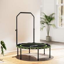 SPORTNOW 40'' Foldable Fitness Trampoline, Mini Trampoline Bungee Rebounder With 5-Level Adjustable Handle For Adults Indoor Outdoor Exercise - Green - View 7