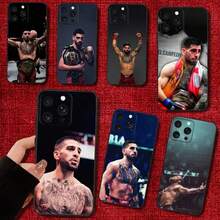 Custodia per telefono compatibile con Ilia Fighting T-Topuria, adatta per modelli ,16e, 16, 15, 14, 13, 12, 11, Pro, X, XS, Max, XR, Plus, Mini, in morbida cover nera, compatibile anche con i modelli 17, 17 Pro e 17 Pro Max - Z5 - Visualizzare 1