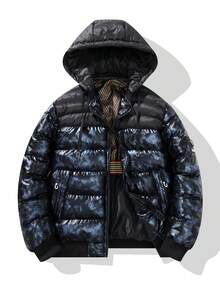Men's Padded Coat, Fashionable Hooded Padded Coat, Thickened For Winter