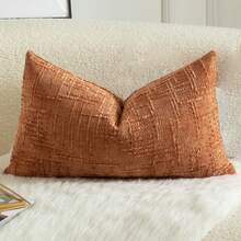 1pc Neutral Chenille Pillow Cover, Soft Textured Decorative Throw Pillow Case, Suitable For Sofa, Bed, Home Decor, 45 X 45 Cm - Orange - View 15