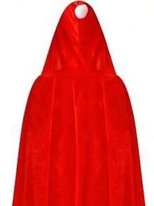 1pc Festive 150CM90CM Red Hooded Cape,Christmas Outfit Women,Red Dress - Multicolor - View 5