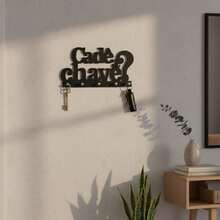 Key Holder Where's The Key In 3mm Hollow MDF - màu đen - Xem 5