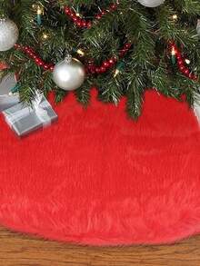 1 pièce Robe d'arbre de Noël en fausse fourrure longue, rose, blanche, rouge, noire. Robe en peluche longue pour arbre de Noël, décoration et présentation d'arbre de Noël pour fête de Noël à la maison, accessoire de décoration d'ambiance festive pour la maison, douce et belle robe en peluche pour arbre de Noël, décoration de Noël, décoration hivernale pour la pièce