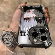 Nueva funda de teléfono para anime '' adecuada para for   16E, 16, 15, 14, 13, 12, 11 Mini, Pro, Max, Air, X, XR, XSMAX, 8, 7 Plus. Cubierta trasera suave y transparente, resistente a los golpes. - Negro - Ver 4