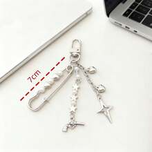 1pc Women's New Creative Letter, Heart, Key Chain, Vintage Guitar, Star Decorative Accessories, Couple Gift, Bag Charm