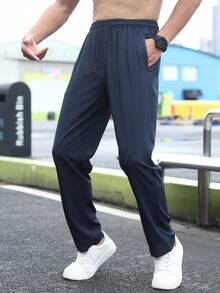 Pantalones deportivos para hombres de talla grande, nuevos pantalones de verano de corte holgado, transpirables para entrenamiento y running, tallas grandes