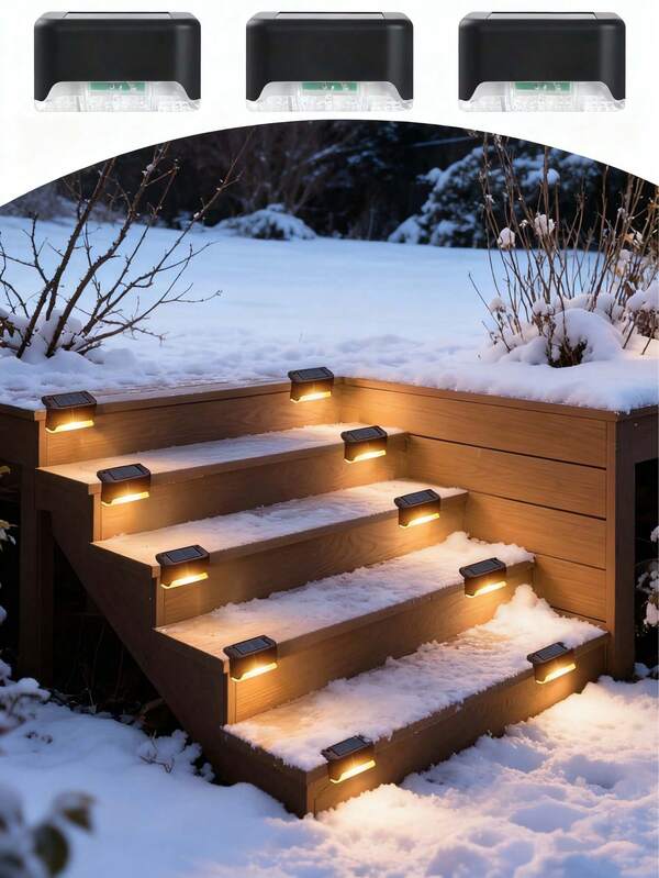 4/8/12/16 pezzi Luci solari da esterno per scale, Luci a LED impermeabili per ringhiere e percorsi, Illuminazione per paesaggio per scale, giardino, sentiero