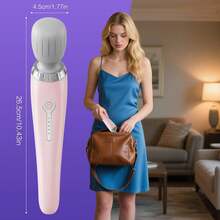 cotsoco 1pc, Handheld Electric Massager, Mini Multi-Function Massage Wand For Neck, Back, Leg & Waist, USB Rechargeable, 5 Intensity Level, Tool For Women, Suitable As A Holiday Gift - Hồng - Xem 4
