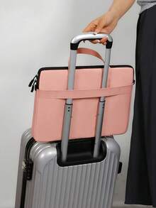 13/14英寸笔记本电脑保护套，笔记本电脑包，笔记本电脑内胆包，笔记本电脑公文包，商务旅行，大学/办公，带提手，轻便，多功能笔记本电脑保护套，防水旅行，男士笔记本电脑包 - 珊瑚粉 - 查看 4