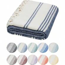 DEMMEX Certified  Cotton And Organic Dye Prewashed XL Diamond Weave Turkish Towel Peshtemal Blanket For BathBeach Pool SPA Gym 71x36 Inches 14 Oz Navy