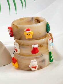 1 件欧美风格树脂圣诞手链，适合节日派对佩戴 - 均碼 - 查看 1