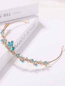 1 件女孩奢华优雅皇冠头带，可爱公主生日派对配饰 - 藍色 - 查看 3