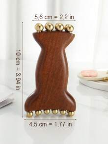 1pc Sandalwood Facial Beauty Massage Tool, Double-Headed Copper Ball Face & Head Muscle Massage Relaxation Tool For Women - Multicolor - View 11