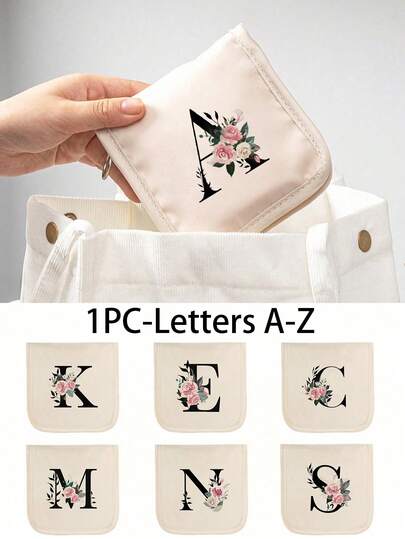 1pc Portable Medicine Bag, Compact Pill Organizer & First - Aid Pouch, Travel - Friendly Medication Storage For Daily/Outdoor/Travel, Printing Floral Letter Patterns A-Z,Essential For Health - Conscious & On - The - Go Users, Must - Have Medical Accessory,Multi Functional Fabric Small Medicine Bag, Portable And Portable Medical Emergency Kit, Outdoor Travel Medicine Bag, Dormitory Emergency Medicine Storage Bag