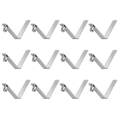 HARFINGTON 12pcs Single Button Kayak Paddle Snap Spring Clip 44x8mm 65Mn Spring Steel V-Shaped Solid Lift Telescopic Locking Tube Pole Clips For Tent Umbrella Camping