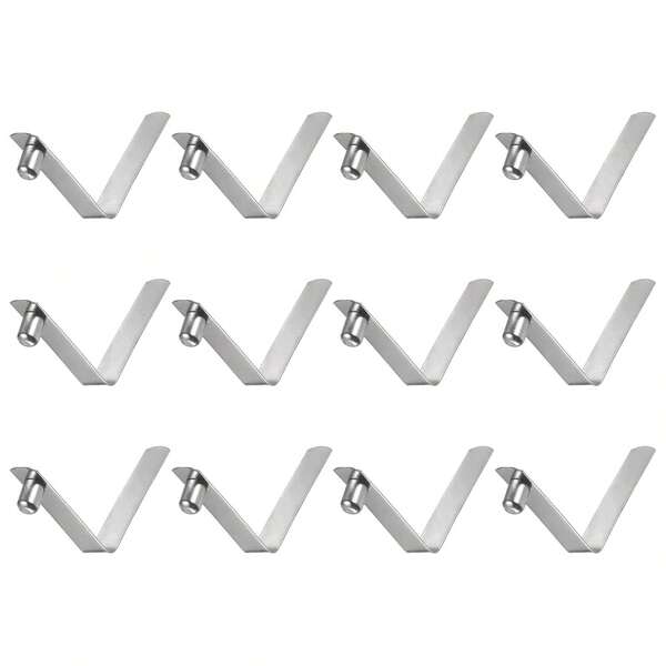 HARFINGTON 12pcs Single Button Kayak Paddle Snap Spring Clip 44x8mm 65Mn Spring Steel V-Shaped Solid Lift Telescopic Locking Tube Pole Clips For Tent Umbrella Camping