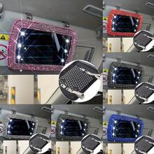 1 pieza Espejo de visera de coche con diamantes de imitación (versión sin luz) - Accesorio de maquillaje creativo, regalo perfecto para el hogar, espejo de visera de coche, espejo de decoración de diamantes popular, espejo compacto de visera de coche - Superficie de espejo de vidrio rectangular y plano, herramienta auxiliar de espejo retrovisor para mujeres, accesorio de coche | Regalo ideal, accesorio de para conducir | Estética moderna | Vidrio duradero, espejo de visera de coche - Multicolor - Ver 3