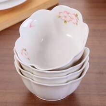 4pcs 5-Inch Sakura Ceramic Bowl Set, Suitable For Rice, Fruit, Dessert, Salad, Oatmeal, Cereal, Ice Cream, Pasta, Breakfast And Noodles, Creative Soup Bowl, Ramen Bowl, Pasta/Noodle Bowl, 300ML Capacity, Home Kitchen Dining, Kitchen Supplies, Tableware Accessories, Holiday Gift (Halloween/Christmas/Easter/Pumpkin Pie/Thanksgiving/Graduation), Microwave And Dishwasher