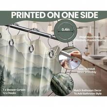 Green Forest Small Shower Curtain Stand Up Stall Shower Curtains Rv Narrow Nature Rustic Woodland Pine Tree Bathroom Decor, Waterproof Cloth Fabric With Hooks 36''W X 72''L{"Color_name":"Green","Size_name":"36\"Wx72\"L(Packof1)"} - 多色10 - 查看 6
