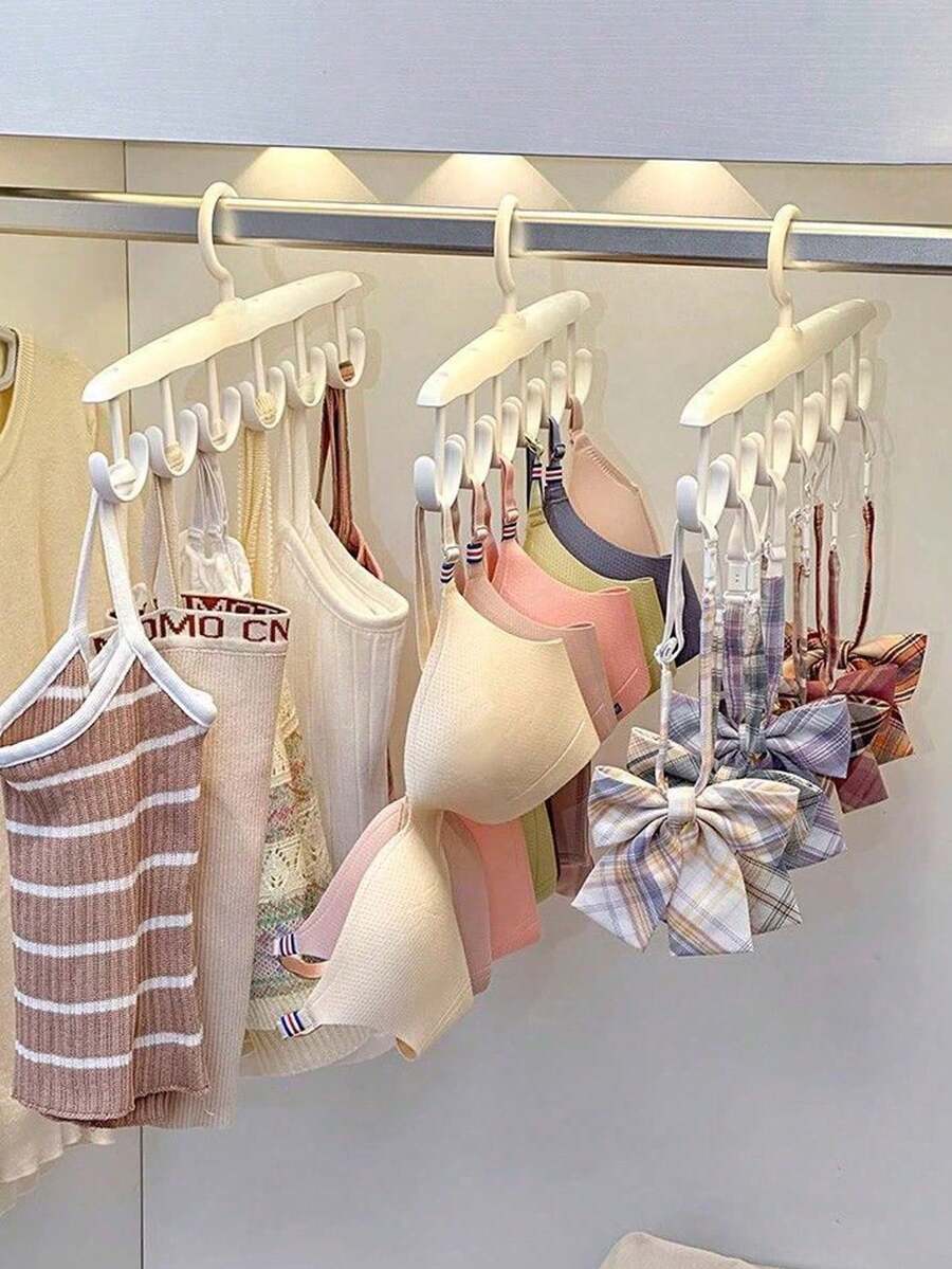 1/5 piezas Gancho giratorio, tendedero ondulado ahorrador de espacio para ropa interior, camisolas, pantalones, cinturas, cinturones, sombreros, organizador de almacenamiento multifuncional - Multicolor - Ver 1
