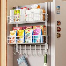 Multi-Functional Kitchen Storage Rack, Spice Organizer, Fridge Side Hanging Shelf, Multi-Layer Refrigerator Rack