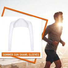 Aster Cooling Shawl Arm Sleeve With Finger Hole Sun Protection Cooler Shrug Arms Wrap 2-Piece{"Color_name":"White"} - 多色1 - 查看 3