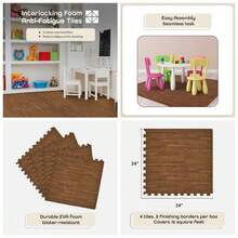 Home Furnishings Baldosas entrelazadas, 24x 24 Pulgadas, Pino, FMTL102 - 06 - Nuez - Ver 1