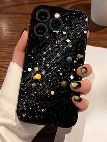1 pieza Funda de teléfono de TPU a prueba de golpes con patrón de cielo estrellado compatible con iPhone 11, 16 Pro Max, 16 Pro, 16, 15 Pro Max, 14 Pro Max / Galaxy / Honor X6A, X7B, X8B, resistente al agua y a los arañazos - Estilo 1 (1 pieza) - Ver 1