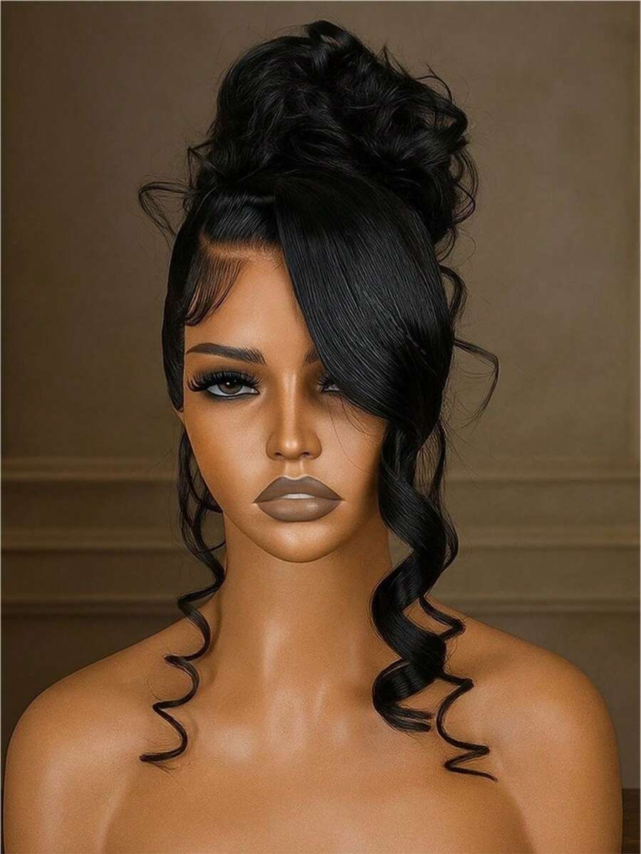 28 30 Inch 360 Lace Front Wigs Human Hair Invisi Strap 250 Density Body Wave Lace Front Glueless Wigs Human Hair Pre Plucked With Drawstring 360 HD Full Lace Frontal Wigs For Women - Natural Black - 查看 1